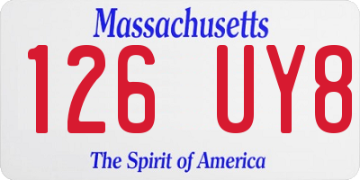 MA license plate 126UY8