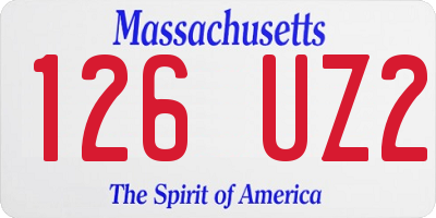 MA license plate 126UZ2