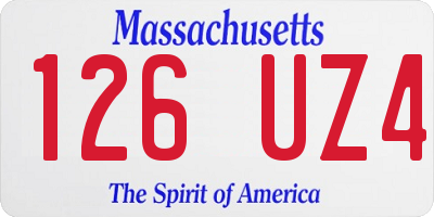 MA license plate 126UZ4