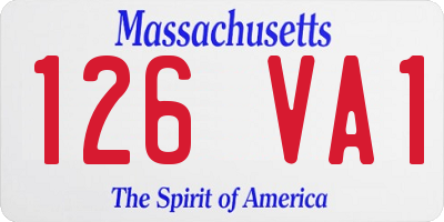 MA license plate 126VA1