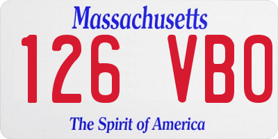 MA license plate 126VB0