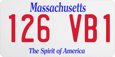 MA license plate 126VB1