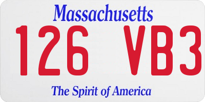 MA license plate 126VB3