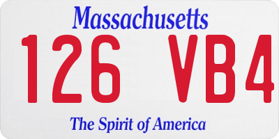 MA license plate 126VB4
