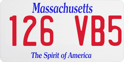 MA license plate 126VB5