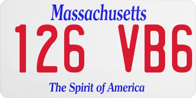 MA license plate 126VB6