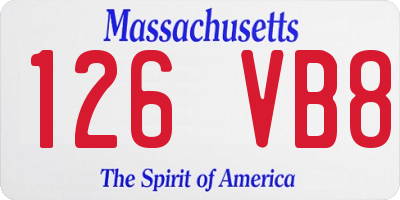MA license plate 126VB8