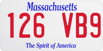 MA license plate 126VB9