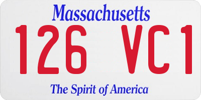 MA license plate 126VC1