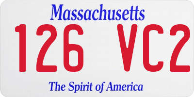 MA license plate 126VC2