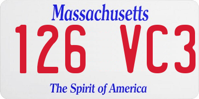 MA license plate 126VC3