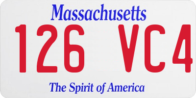 MA license plate 126VC4