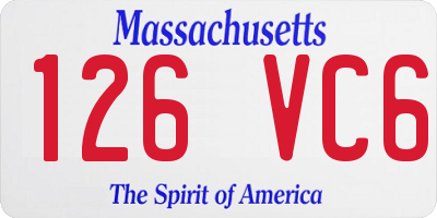 MA license plate 126VC6