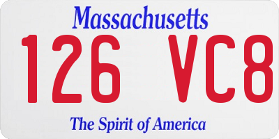 MA license plate 126VC8