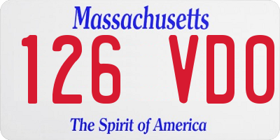 MA license plate 126VD0