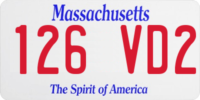 MA license plate 126VD2