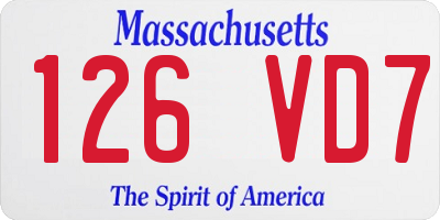 MA license plate 126VD7