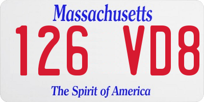 MA license plate 126VD8