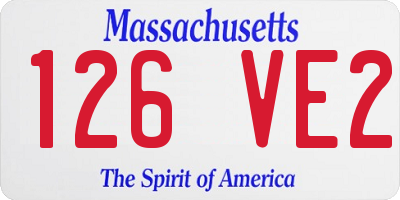 MA license plate 126VE2