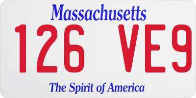 MA license plate 126VE9