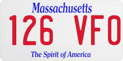 MA license plate 126VF0