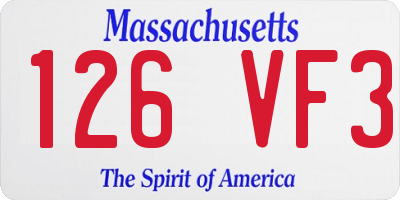 MA license plate 126VF3