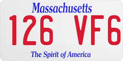 MA license plate 126VF6