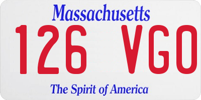MA license plate 126VG0