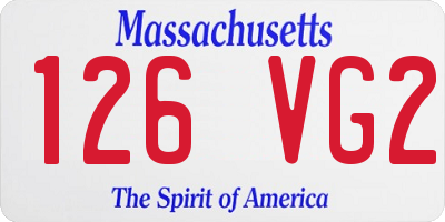 MA license plate 126VG2