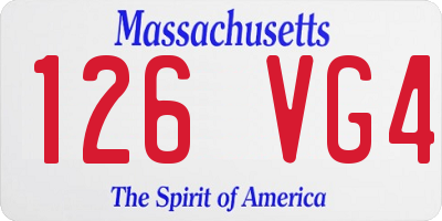 MA license plate 126VG4