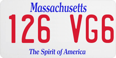 MA license plate 126VG6