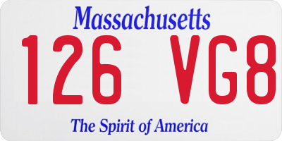 MA license plate 126VG8