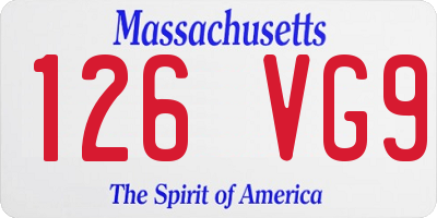 MA license plate 126VG9