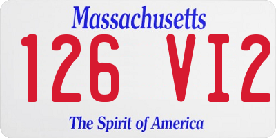 MA license plate 126VI2