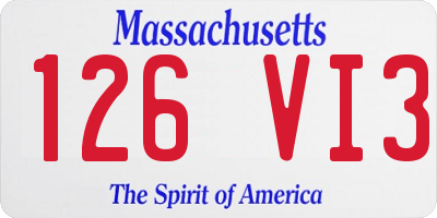 MA license plate 126VI3