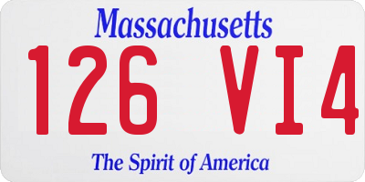 MA license plate 126VI4