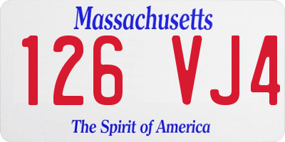 MA license plate 126VJ4