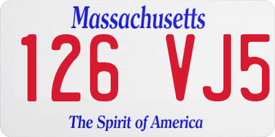 MA license plate 126VJ5