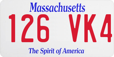 MA license plate 126VK4