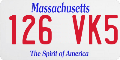 MA license plate 126VK5