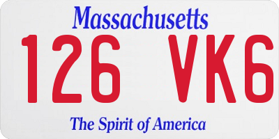 MA license plate 126VK6
