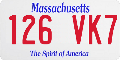 MA license plate 126VK7