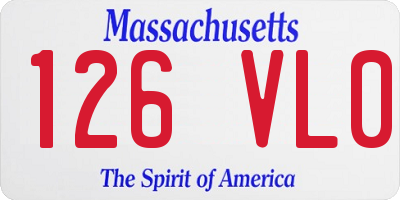 MA license plate 126VL0