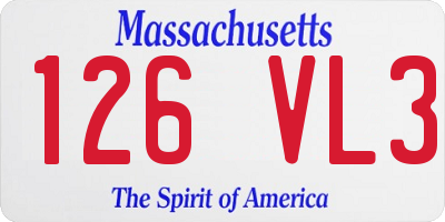 MA license plate 126VL3