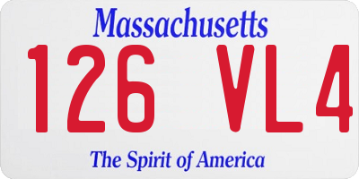 MA license plate 126VL4