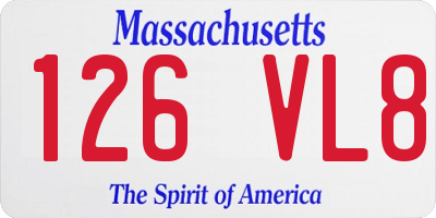 MA license plate 126VL8