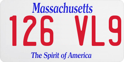 MA license plate 126VL9