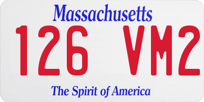 MA license plate 126VM2