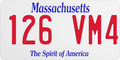 MA license plate 126VM4