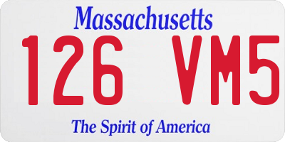 MA license plate 126VM5